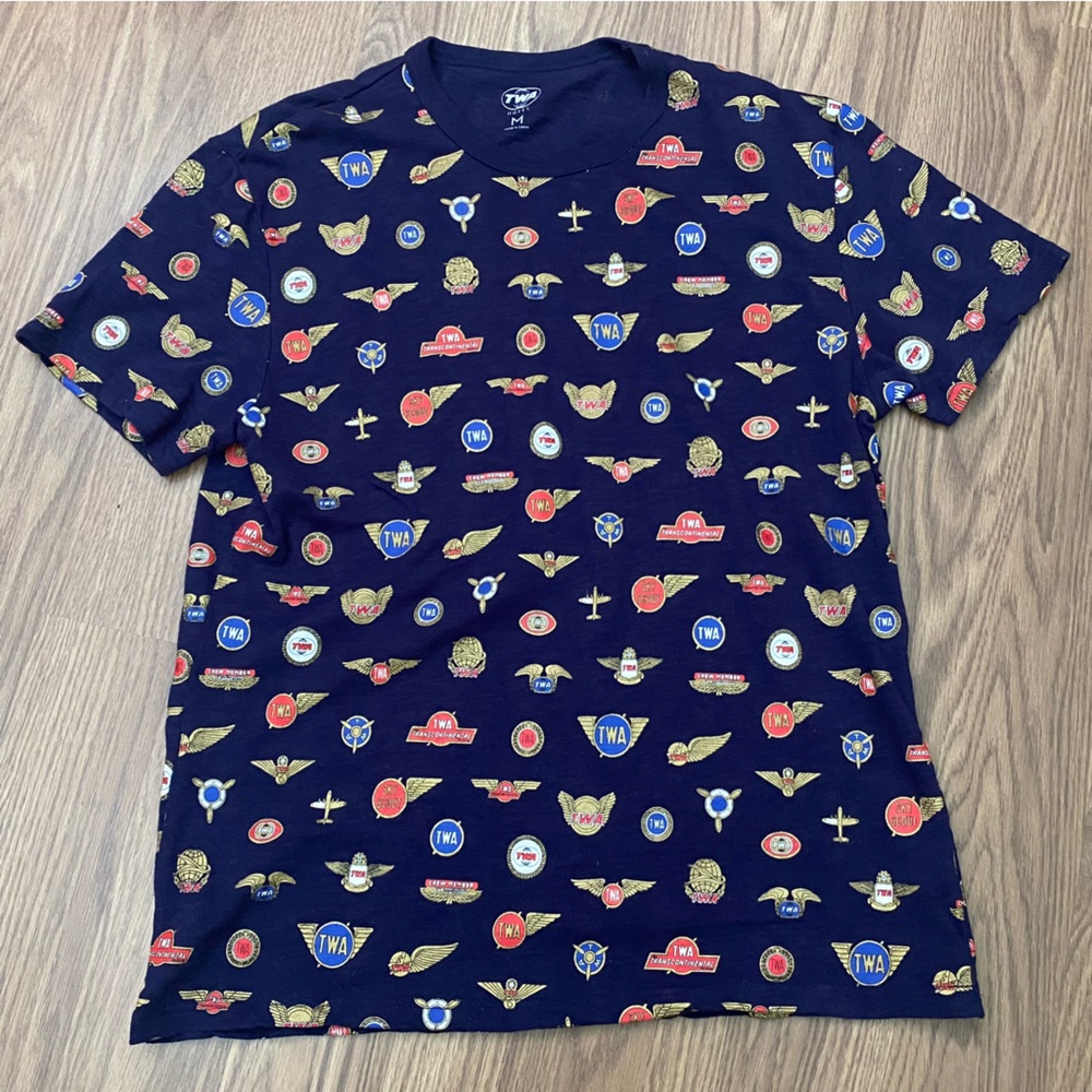 TWA Hotel  T Shirt Unisex Size M Logo Graphics All Over Cotton Shirt